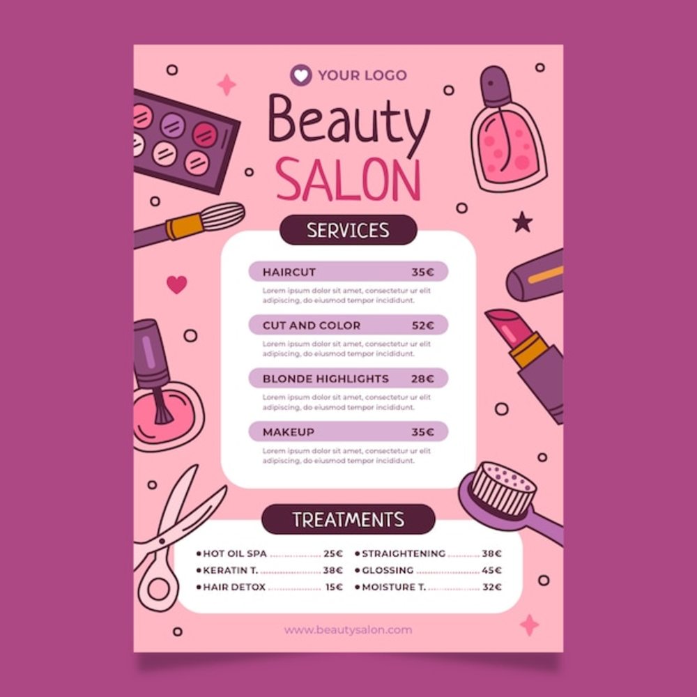 手繪美容院價(jià)格表